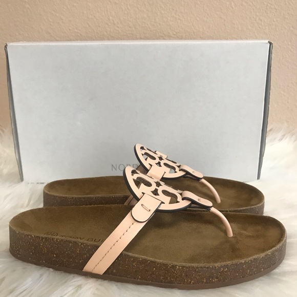 Tory Burch Miller Cloud Sandals Size 7.5 
Color: Orange Bright Peach/ Natural - Picture 5 of 12